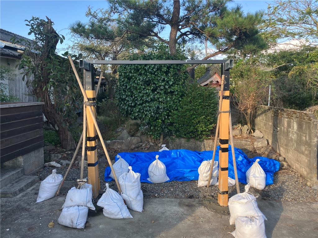 サイクルポート フーゴミニ施工中