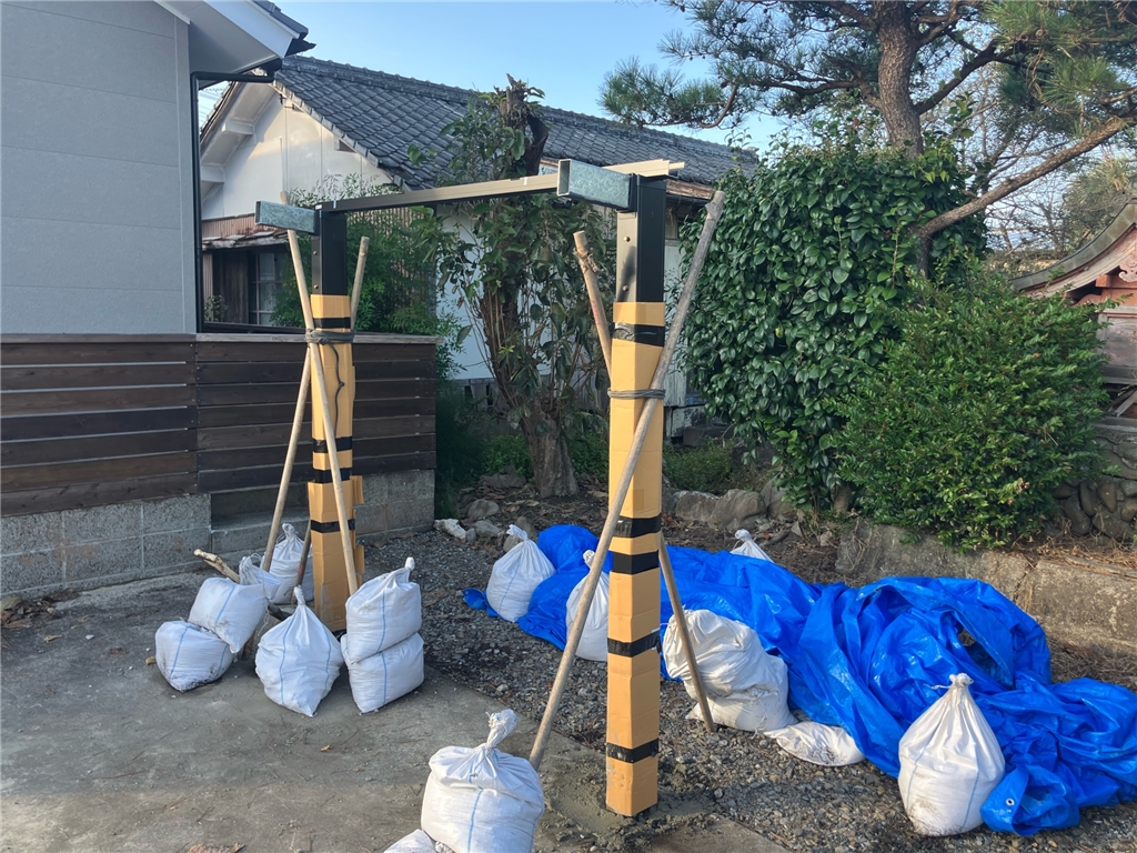 サイクルポート フーゴミニ 施工中